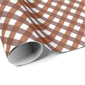 Terracotta Gingham Patterned Cadeaupapier (Rol Hoek)