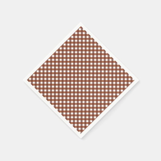 Terracotta Gingham Patterned Servet (Hoek)