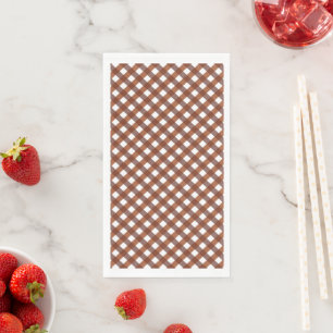 Terracotta Gingham Patterned Servet