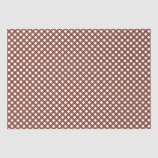 Terracotta Gingham Patterned Tissuepapier (Voorkant)