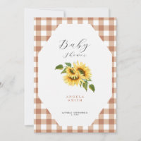 Terracotta Gingham Sunflower Generic Baby shower