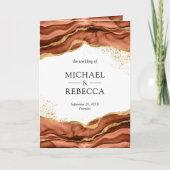 Terracotta Gold Abstract Ink QR Code Wedding (Voorkant)