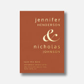 Terracotta Gold Ampersand Wedding Save the Date Folie Uitnodiging
