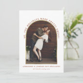 Terracotta Gold Arch Foto Verloving Aankondiging (Staand voorkant)