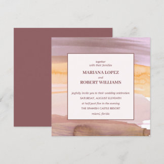 Terracotta Gold Bohemian Wedding Invitation Kaart