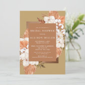 Terracotta Gold Boho Pampas Vrijgezellenfeest Kaart (Staand voorkant)