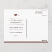 Terracotta Gold Elegant Afstuderen Hartelijk dank Briefkaart (Achterkant)