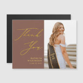 Terracotta Gold Elegant Script AFSTUDEERDER Hartel (Voorkant / Achterkant)