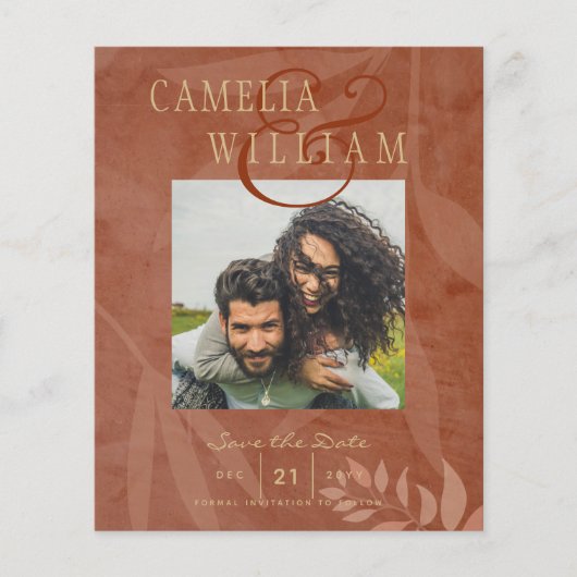 Terracotta Gold Fall Wedding FOTO Save the Date (Voorkant)