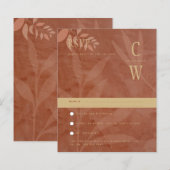 Terracotta Gold Fall Wedding Leaves Modern (Voorkant / Achterkant)