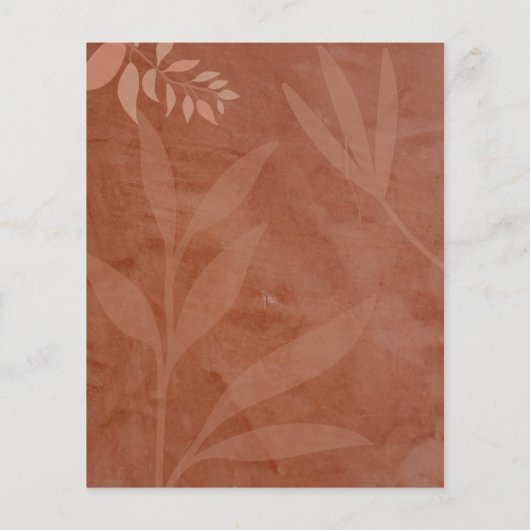 Terracotta Gold Fall Wedding Leaves Modern (Achterkant)