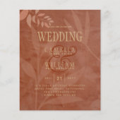 Terracotta Gold Fall Wedding Leaves Modern Flyer (Voorkant)
