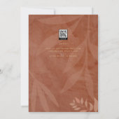 Terracotta Gold Fall Wedding Leaves Modern Kaart (Achterkant)