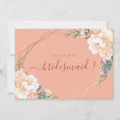 Terracotta Gold Floral wordt mijn bruidsmeisje Kaart (Voorkant)