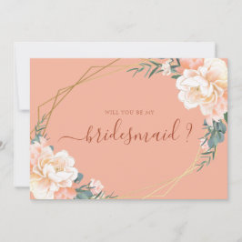 Terracotta Gold Floral wordt mijn bruidsmeisje Kaart