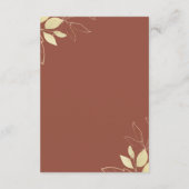 Terracotta & Gold Foliage Modern Botanical Wedding Informatiekaartje (Achterkant)