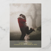 Terracotta Gold Foto bruiloft Folie Uitnodiging (Achterkant)