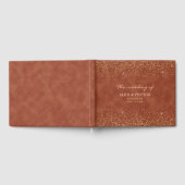 Terracotta Gold Glitter Bride Groom Wedding Gastenboek (Volledig)