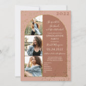 Terracotta Gold Glitter Confetti Photo Afstuderen Kaart (Voorkant)