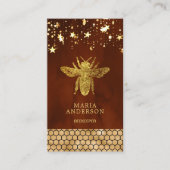 Terracotta Gold Glitter Honey Bee Visitekaartje (Voorkant)