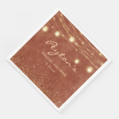 Terracotta Gold Glitter String Light Vrijgezellenf Servet (Hoek)