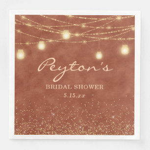 Terracotta Gold Glitter String Light Vrijgezellenf Servet