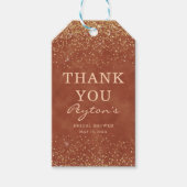 Terracotta Gold Glitter Vrijgezellenfeest Hartelij Cadeaulabel (Voorkant)