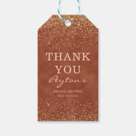 Terracotta Gold Glitter Vrijgezellenfeest Hartelij Cadeaulabel