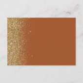 Terracotta Gold Glitter Wedding Details Informatiekaartje (Achterkant)