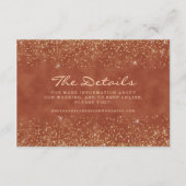 Terracotta Gold Glitter Wedding Details Informatiekaartje (Voorkant)