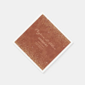 Terracotta Gold Glitter Wedding Reception Servet (Hoek)