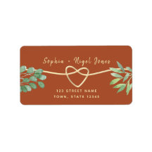 Terracotta Gold Greenery Return Address Label