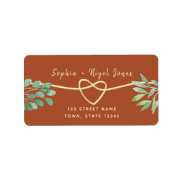 Terracotta Gold Greenery Return Address Label