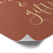 Terracotta & Gold Modern Floral Cards & Gifts Poster (Hoek)