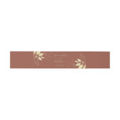 Terracotta & Gold Modern Foliage Wedding Uitnodigingen Wikkel (Vlak)