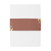 Terracotta & Gold Modern Foliage Wedding Uitnodigingen Wikkel (Achterkant Voorbeeld)