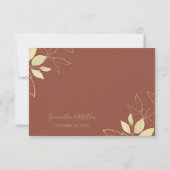 Terracotta & Gold Peony Floral Wedding RSVP Kaartje (Achterkant)