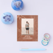 Terracotta Gold Photo Wedding Save the Date Flyer (Enkel)