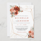 Terracotta Gold Wedding Sjabloon Kaart (Voorkant)