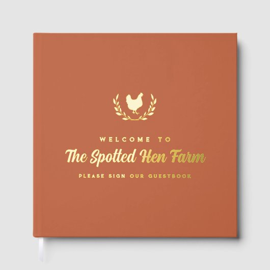 Terracotta Golden Hen Krans Boerderij Verhuur Gastenboek (Voorkant)