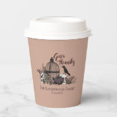 Terracotta Gotische schedels en Rozen geven Bedank Papieren Bekers (Voorkant)