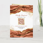 Terracotta Goud Abstracte Inkt QR Code Bruiloft (Achterkant)
