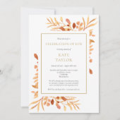 Terracotta Goud Bladgroen Viering van het Leven Kaart (Voorkant)