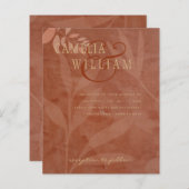 Terracotta Goud Bruiloft Herfst Bladeren Modern (Voorkant / Achterkant)