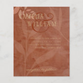 Terracotta Goud Bruiloft Herfst Bladeren Modern Flyer (Voorkant)