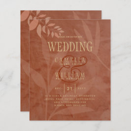 Terracotta Goud Herfst Bruiloft Bladeren Modern