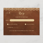 Terracotta Goud Kant Bruiloft RSVP Voor Matching I Briefkaart (Voorkant)