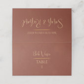 Terracotta Goud Romantisch Warm Boho Luxe Huwelijk Plaatskaartje (Buitenkant ongevouwen)