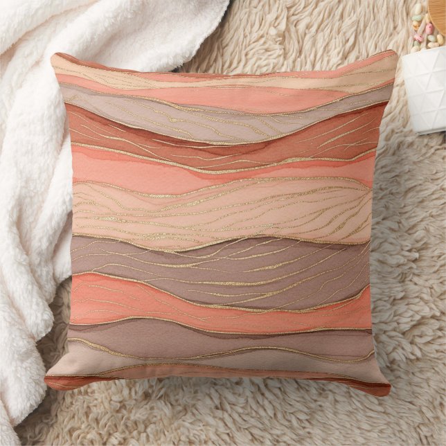 Terracotta Goudader Marmer - Warme Luxe 10      Kussen (Deken)