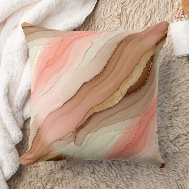 Terracotta Goudader Marmer - Warme Luxe (2)      Kussen (Deken)